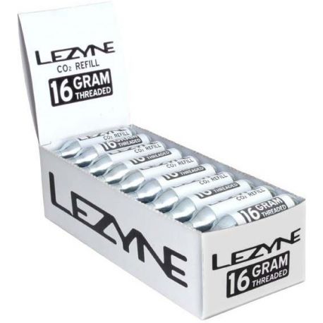 Lezyne 16G CO2 - Counter Top Box (30 PCS) Silver